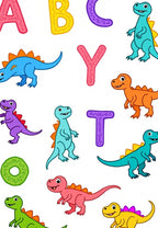 Playful Colorful Alphabet Dinosaur Pals Rug