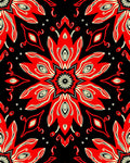 Bold Red Floral Medallion Rug