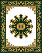 Emerald Gold Ornate Central Sun Rug