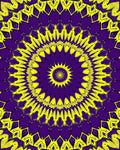 Vibrant Purple Yellow Sunburst Mandala Rug