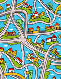 Whimsical Cityscape with Colorful Houses Rug