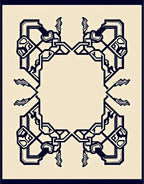 Black Cream Interlocking Geometric Scroll Rug