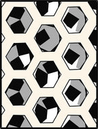 Monochromatic Hexagonal Cells Abstraction Rug