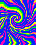 Bright Swirling Neon Waves Rug