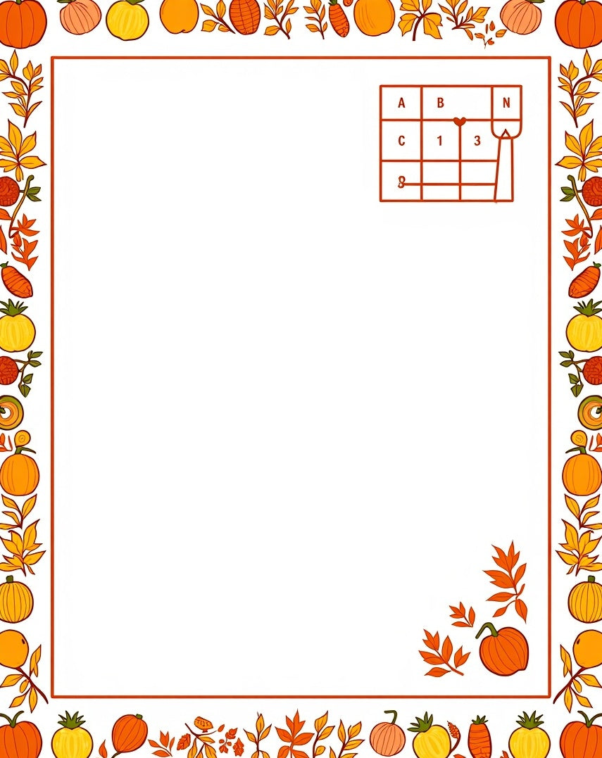Autumn Harvest Pumpkin Leaf Garland Rug