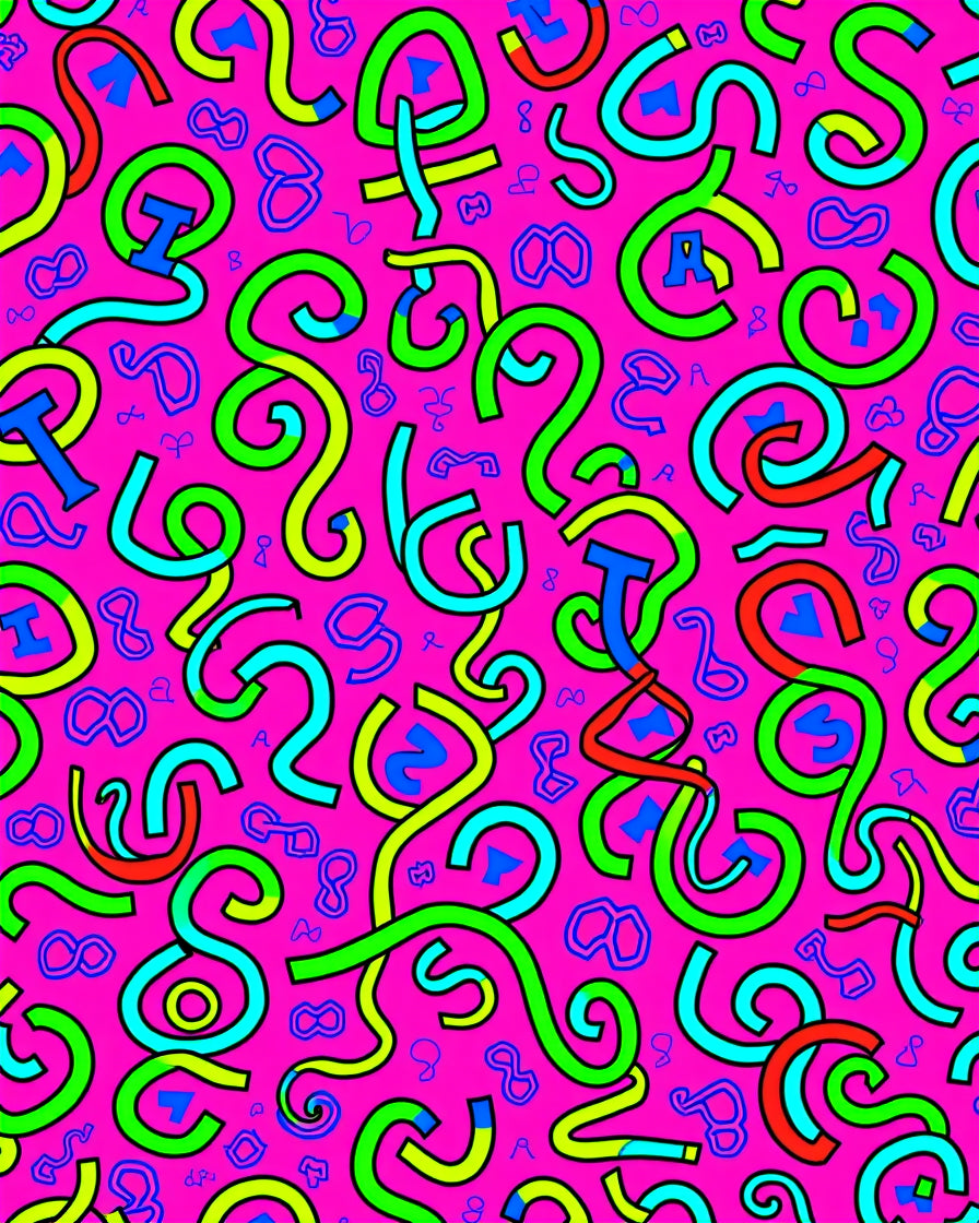Vibrant Neon Scribble Abstract Rug