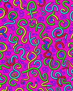 Vibrant Neon Scribble Abstract Rug