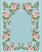Pale Pink Rose Vine Garland Rug