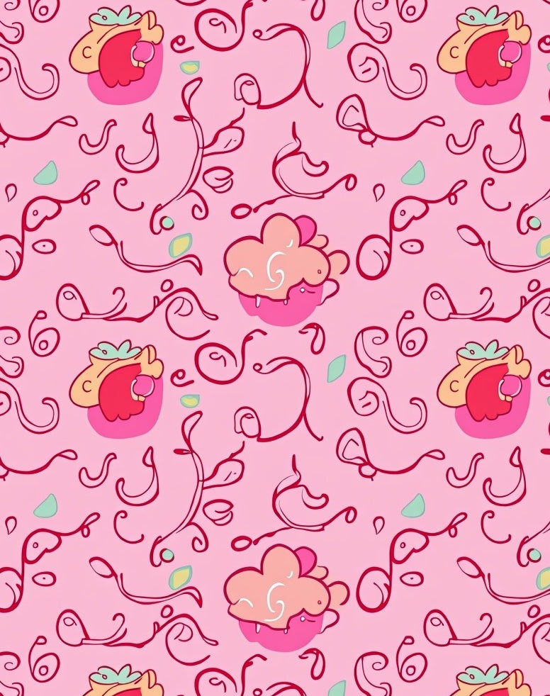 Sweet Pink Cupcake Swirls Rug
