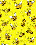 Yellow Honeycomb Bees Floral Whimsy Rug