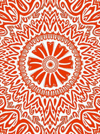 Vibrant Red Mandala Floral Rug
