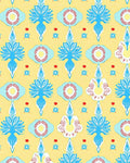 Yellow Blue Red Exotic Floral Medallion Rug
