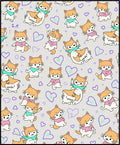 Whimsical Orange White Kitten Hearts Rug