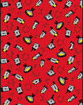 Red Black Yellow Abstract Shapes Rug