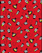 Red Black Yellow Abstract Shapes Rug