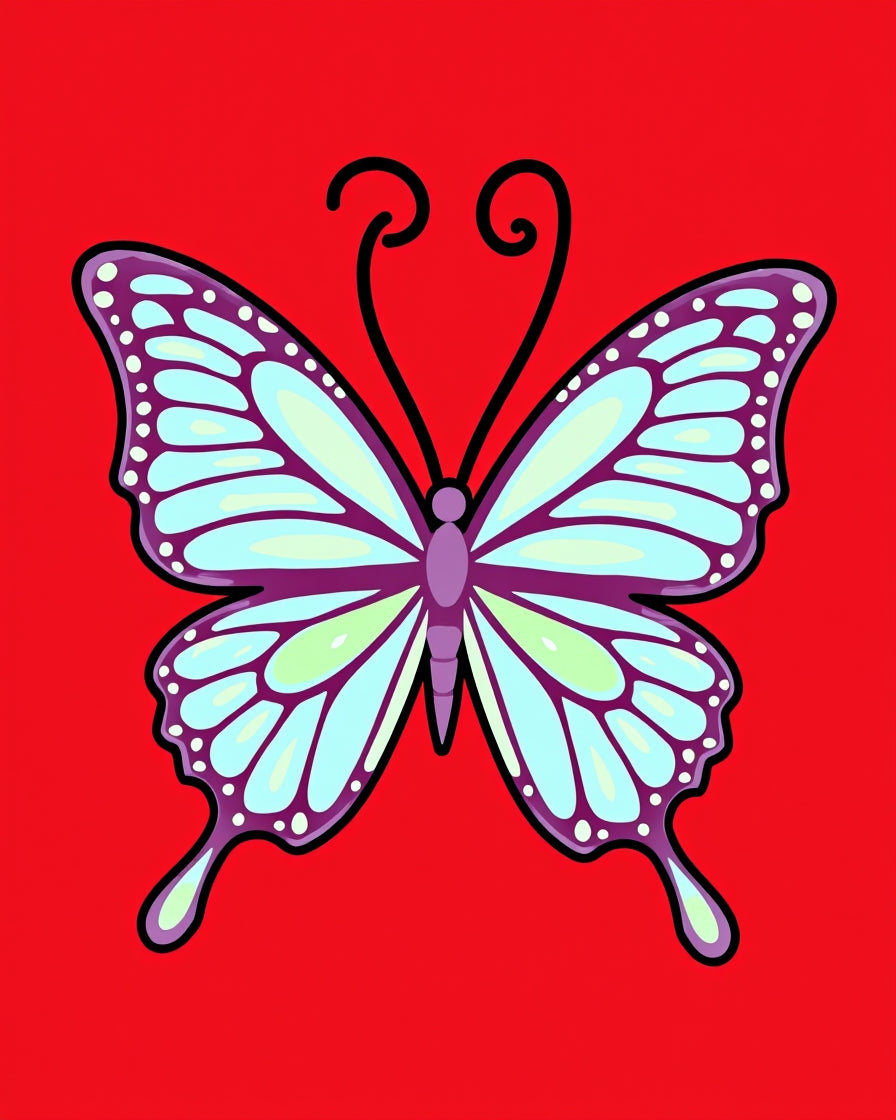 Purple Blue Butterfly Vivid Wings Rug