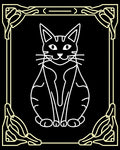 Art Deco Yellow Cat Silhouette Rug
