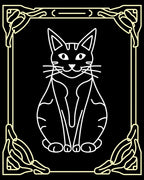 Art Deco Yellow Cat Silhouette Rug
