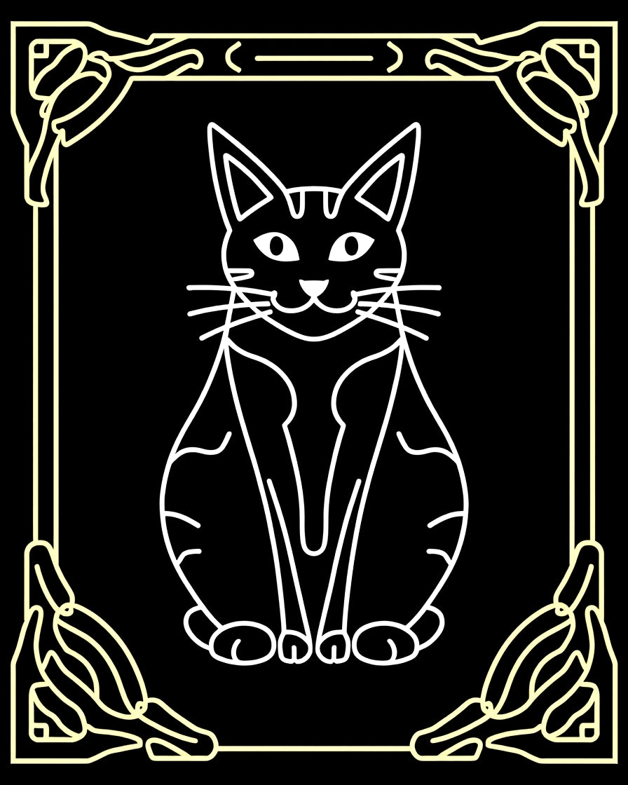 Art Deco Yellow Cat Silhouette Rug