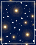 Navy Golden Starburst Sunburst Rug