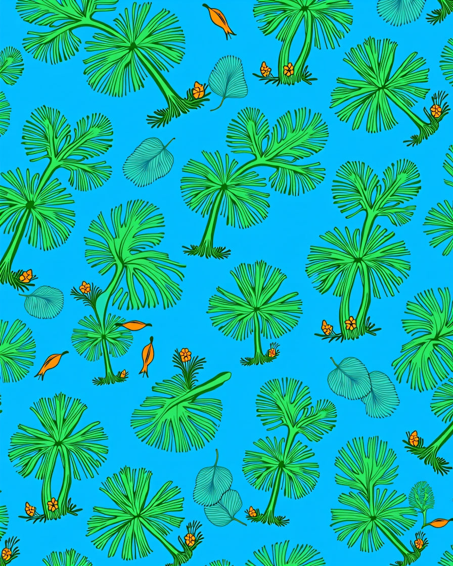 Lively Green Tropical Leafy Foliage Rug
