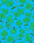 Lively Green Tropical Leafy Foliage Rug