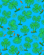 Lively Green Tropical Leafy Foliage Rug