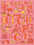 Farm Alphabet Whimsical Pink Orange Rug
