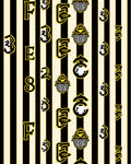 Bold Yellow Black Striped Letter Rug