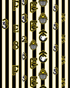 Bold Yellow Black Striped Letter Rug