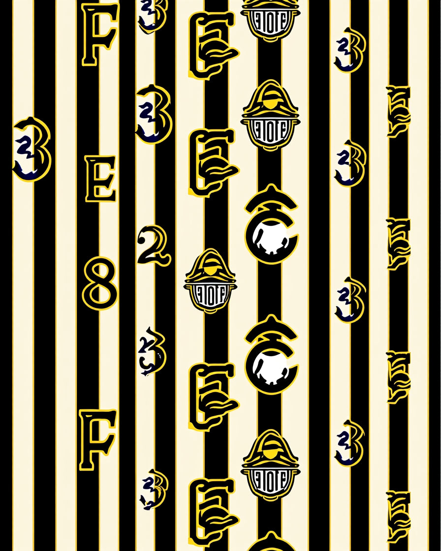 Bold Yellow Black Striped Letter Rug