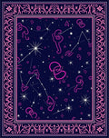 Cosmic Pink Zodiac Constellation Night Rug