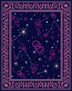 Cosmic Pink Zodiac Constellation Night Rug