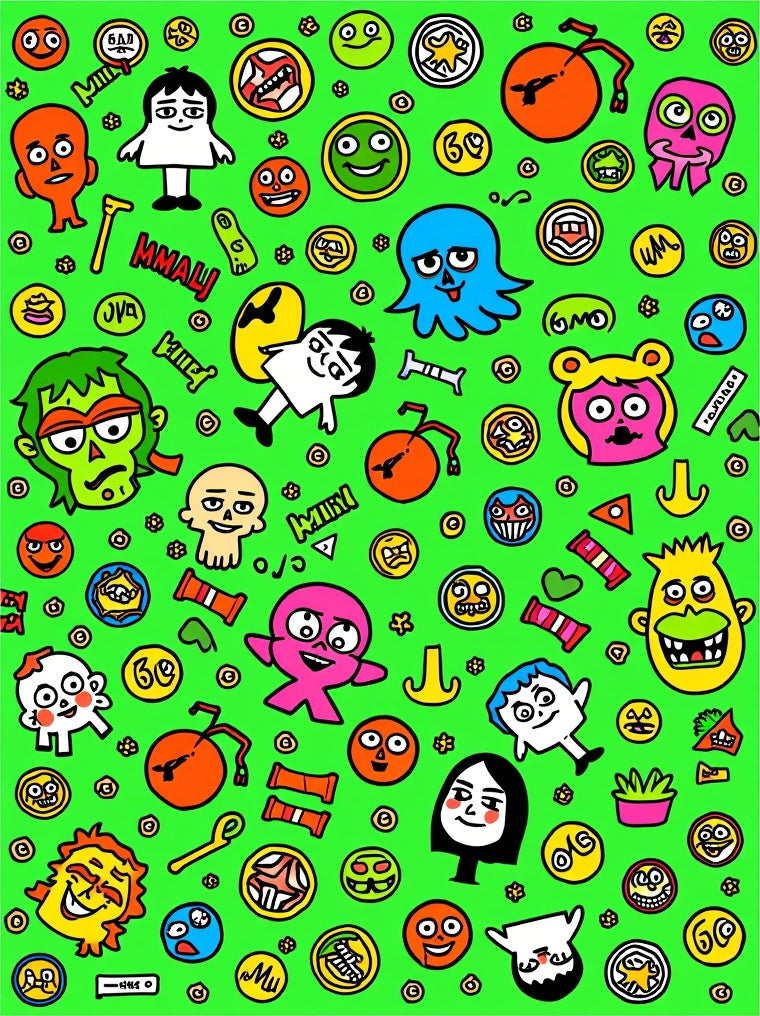 Graffiti Character Doodle Mix Rug