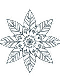 Dark Teal Floral Mandala Rug