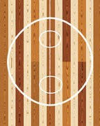 Wood Grain Hoop Court Rug