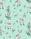 Whimsical Pink Floral Deer Meadow Rug