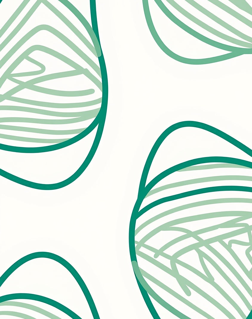 Teal Green Abstract Organic Swirls Rug