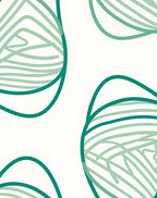 Teal Green Abstract Organic Swirls Rug