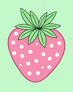 Pink Polka Dot Strawberry illustration Rug