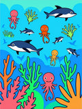 Ocean Coral Dolphin Octopus Friends Rug