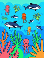 Ocean Coral Dolphin Octopus Friends Rug