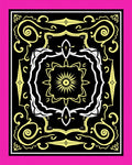Bold Black Yellow Floral Medallion Rug