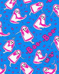 Pink Ghost Boo Blue Sprinkle Rug