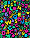 Vibrant Alphabet Tropical Foliage Rug