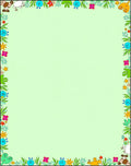Whimsical Tropical Border with Animals Rug