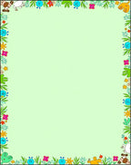 Whimsical Tropical Border with Animals Rug