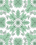 Mint Green Floral Medallion Art Nouveau Rug