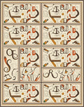Eclectic Script Ochre Botanical Mosaic Rug