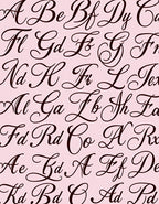 Elegant Script Alphabet Repeat Rug